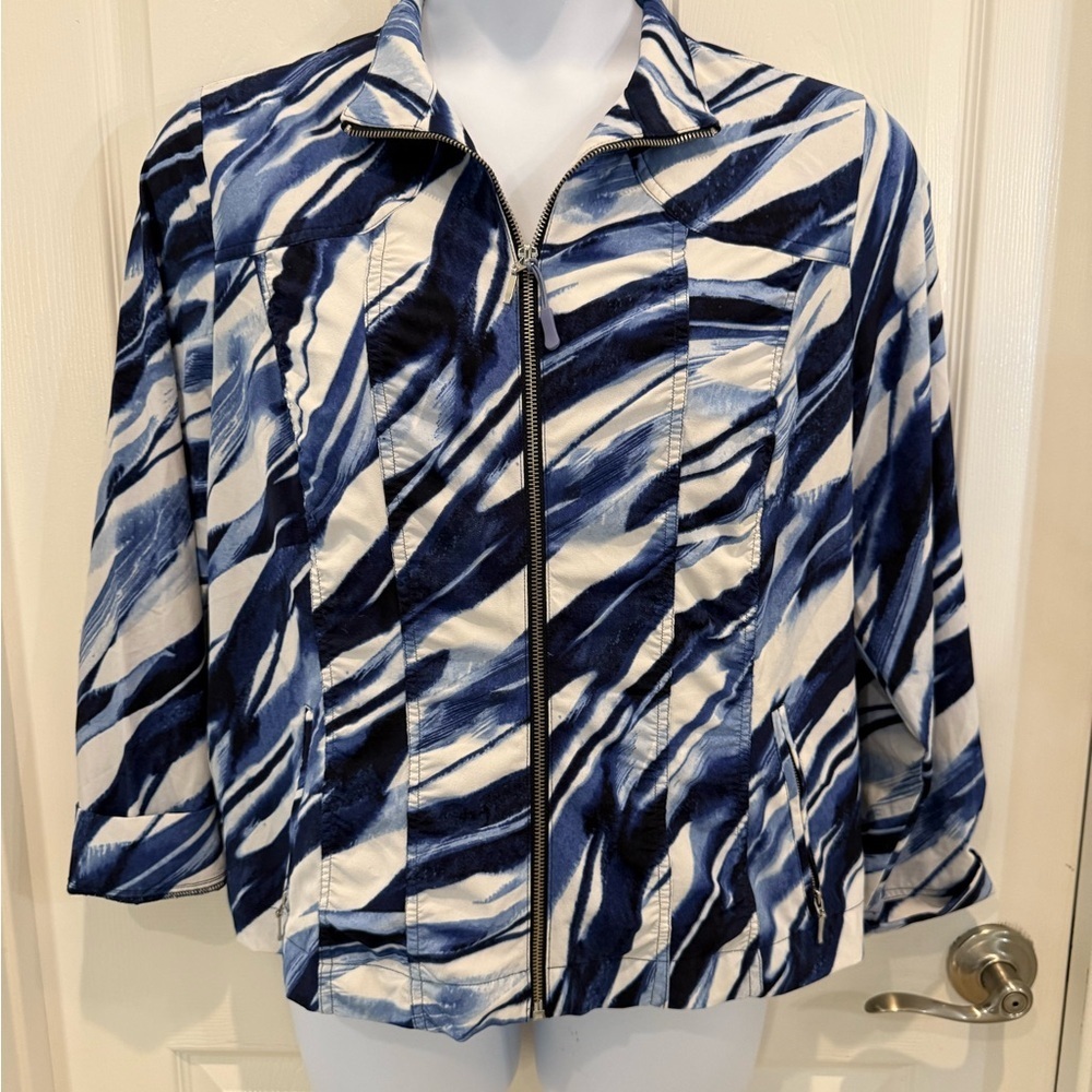 Chico’s Blue and White Women's Jacket